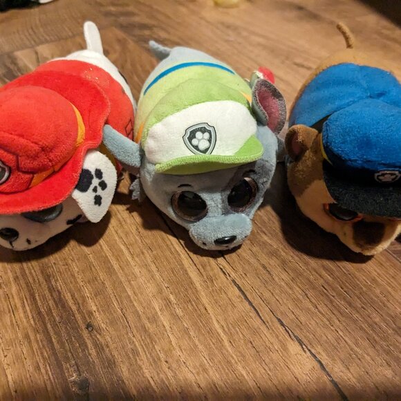 Set of 3 Paw Patrol TY Teenie Beanie Boos - Chase, Marshall and Rocky - Picture 6 of 6